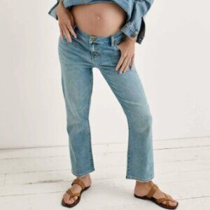 Hatch The Crop Maternity Jean in Light Wash Blue sz 28